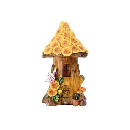 Craft Miniature Flower House Solar LED Lights Garden Fairy_9