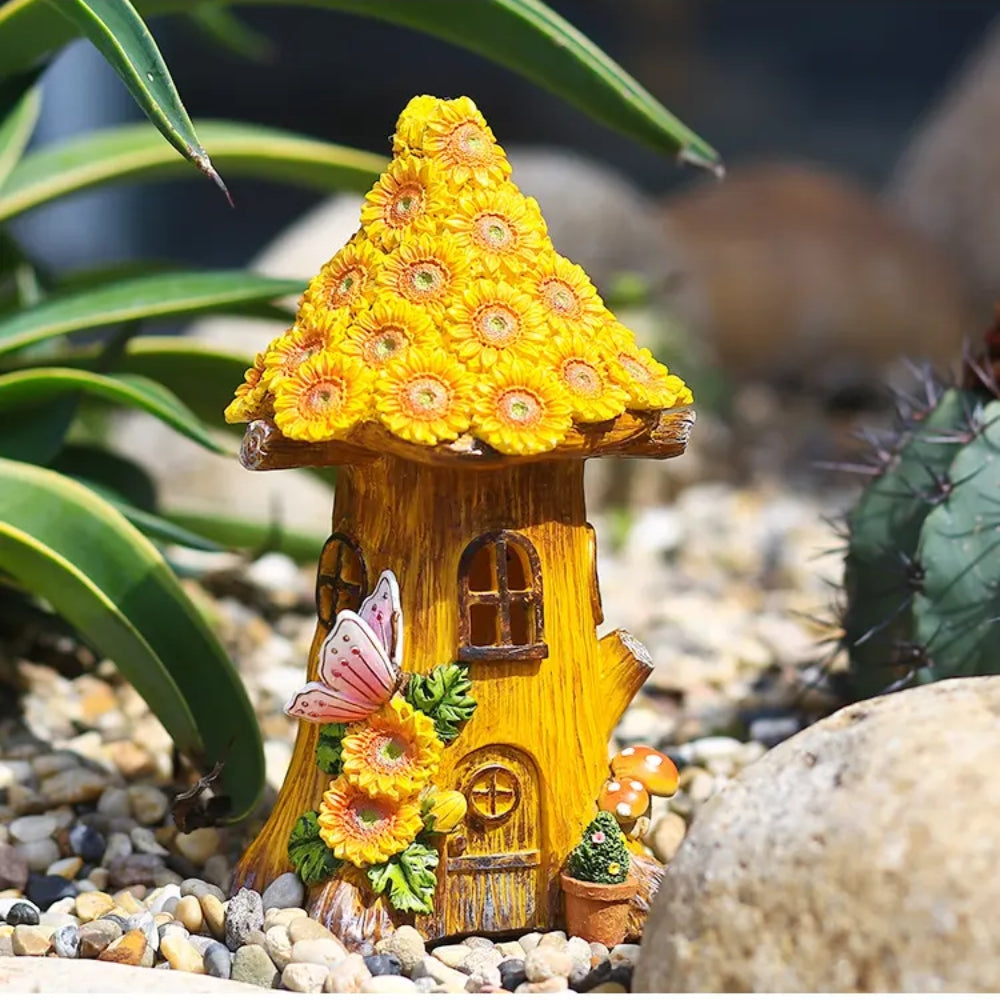 Craft Miniature Flower House Solar LED Lights Garden Fairy_2