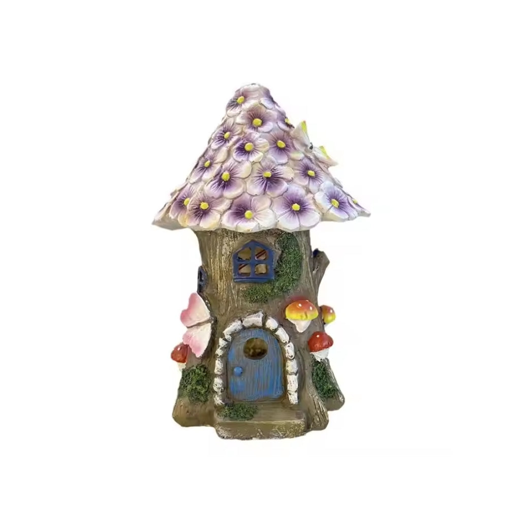 Craft Miniature Flower House Solar LED Lights Garden Fairy_10