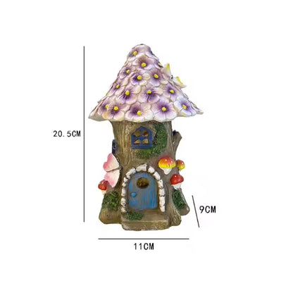 Craft Miniature Flower House Solar LED Lights Garden Fairy_11