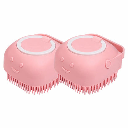 Dog Bathing Brush Pet Massage Brush Shampoo Dispenser Soft Silicone Brush_11