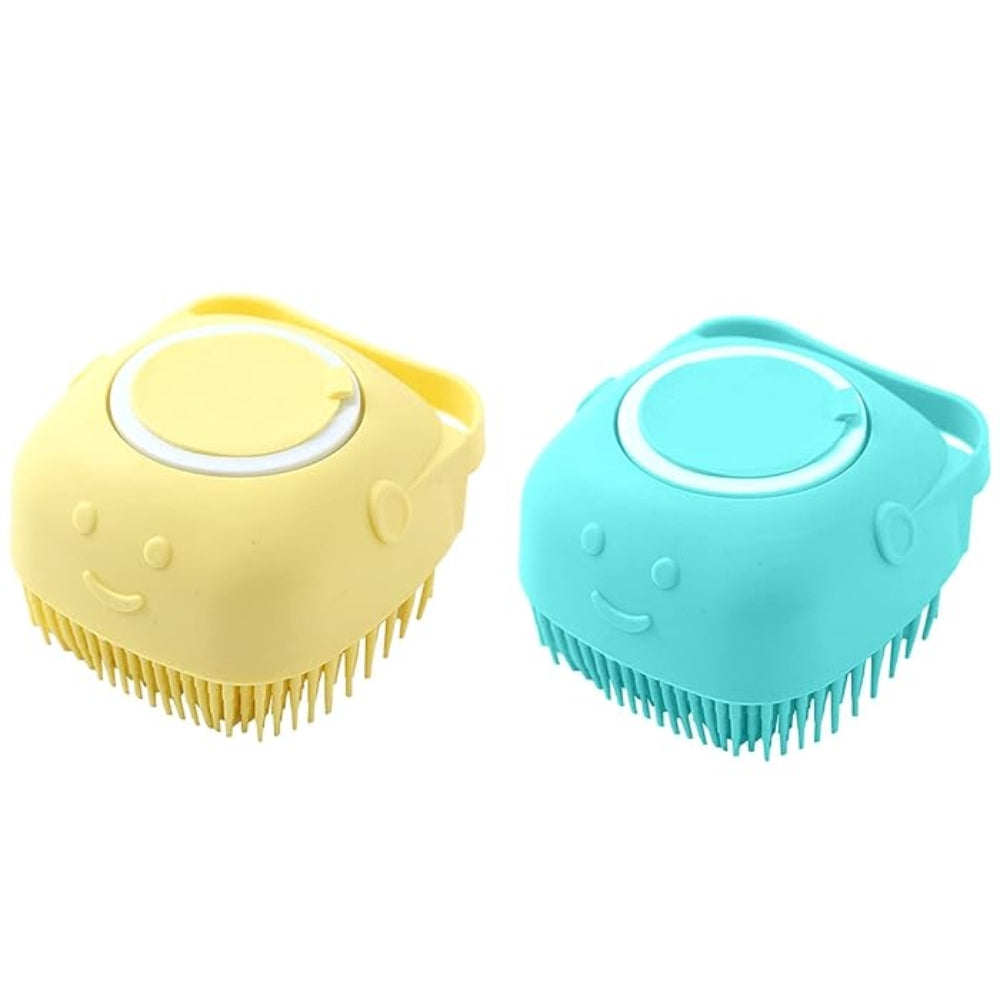 Dog Bathing Brush Pet Massage Brush Shampoo Dispenser Soft Silicone Brush_15