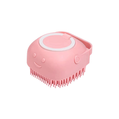 Dog Bathing Brush Pet Massage Brush Shampoo Dispenser Soft Silicone Brush_7