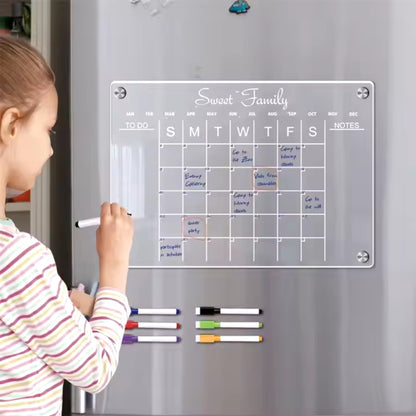 Fridge Magnet Calendar Magnetic Board Weekly Planner Reusable_1