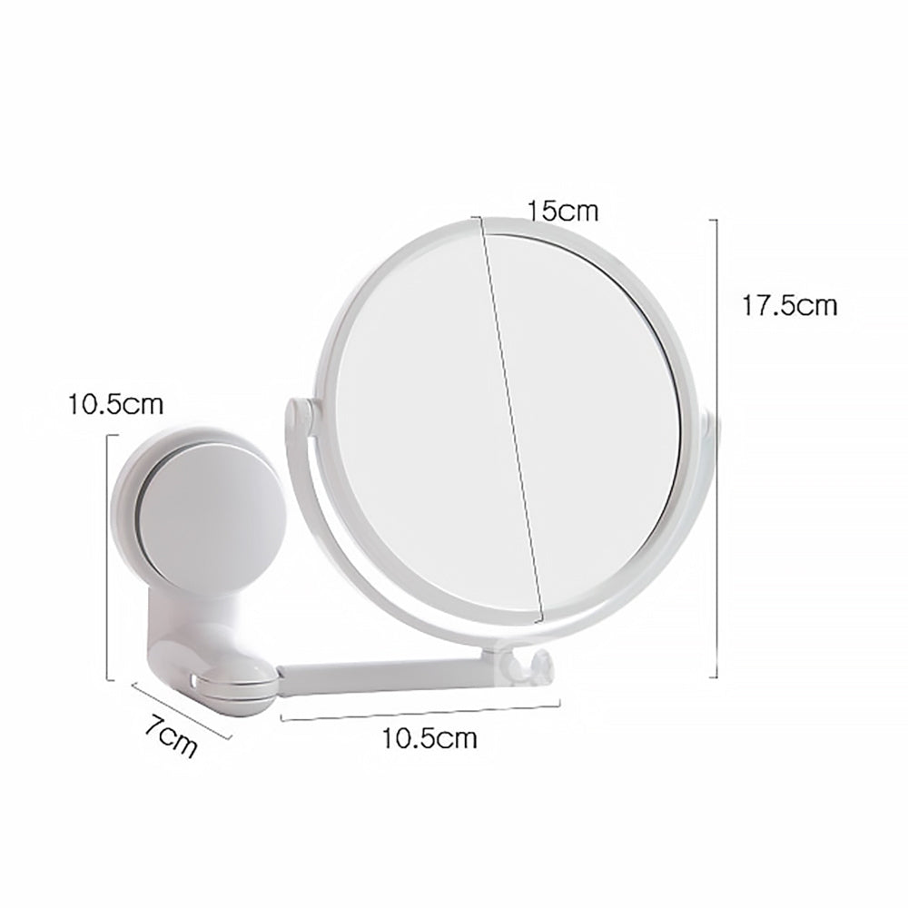 Folding Round Makeup Mirror Wall Mounted Rotating Double Sided Mirror_8