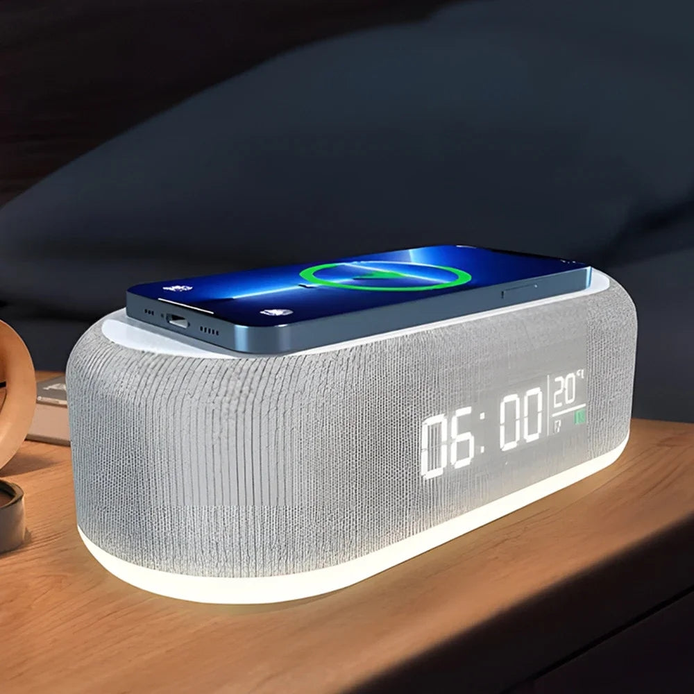 Wireless Charging Alarm Clock with LED Display and Night Light_4