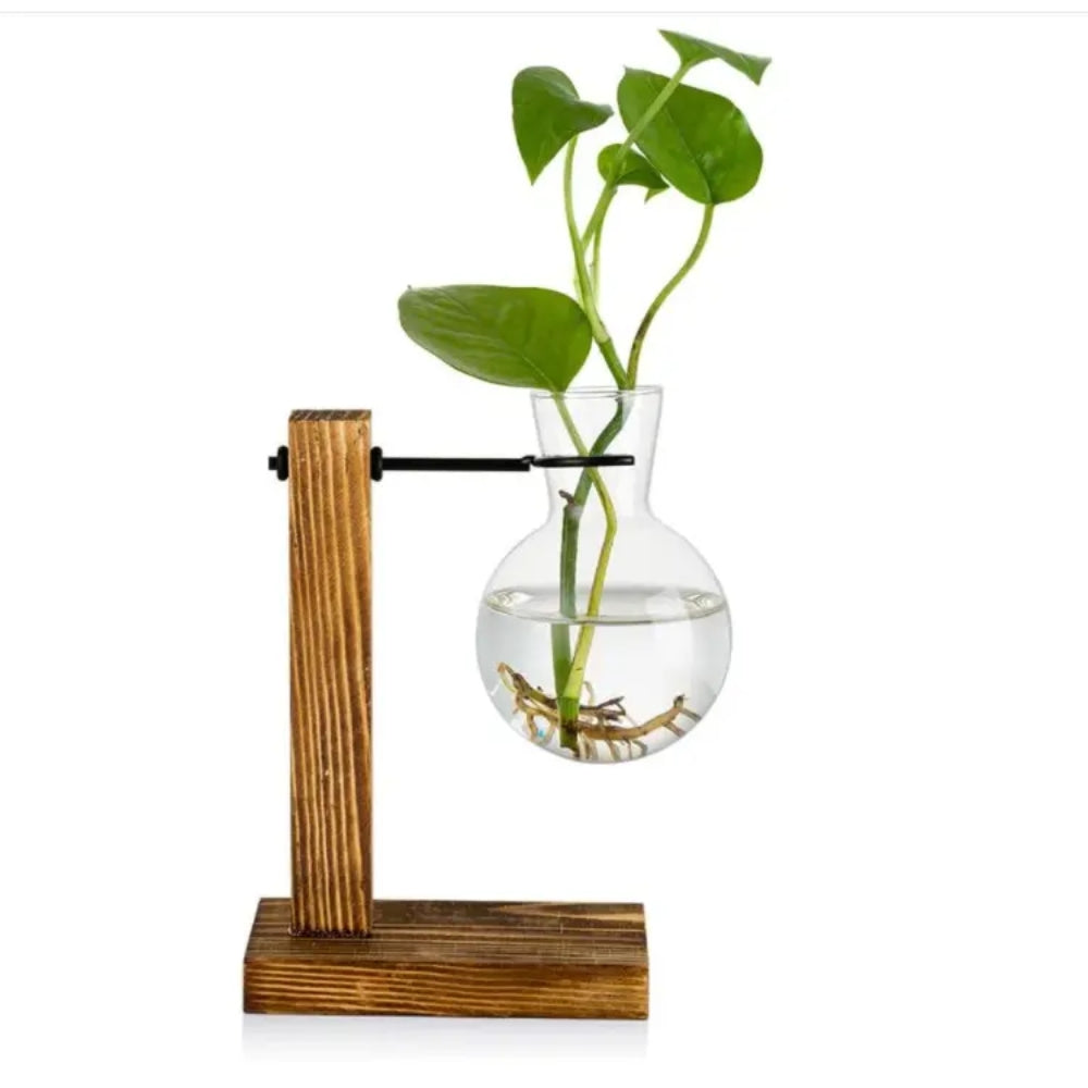 Creative Wooden Frame Hydroponic Vase Flower Arrangement Container_8