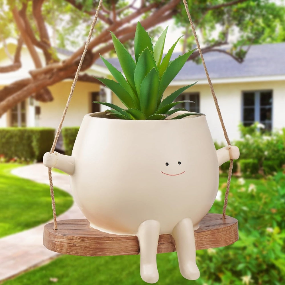 Cute Swing Jar and Small Flower Pot Outdoor Courtyard Decoration_2