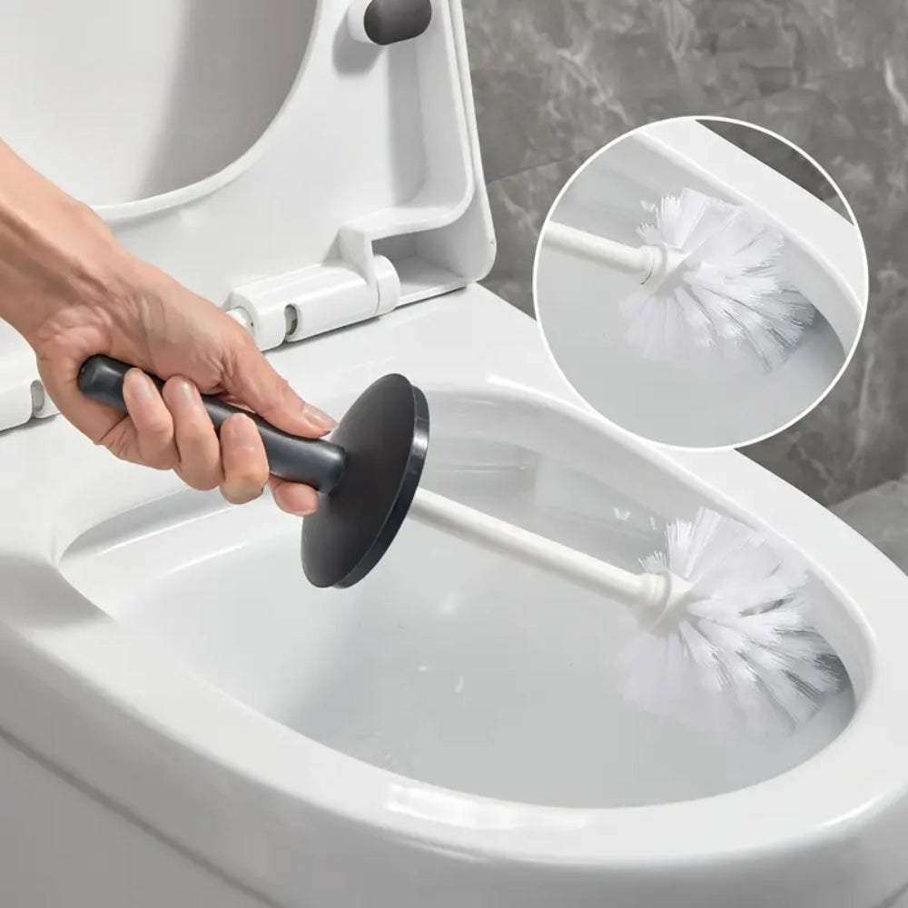 Plastic Toilet Brush And Holder Bathroom Toilet Removable Handle Sturdy And Durable_4