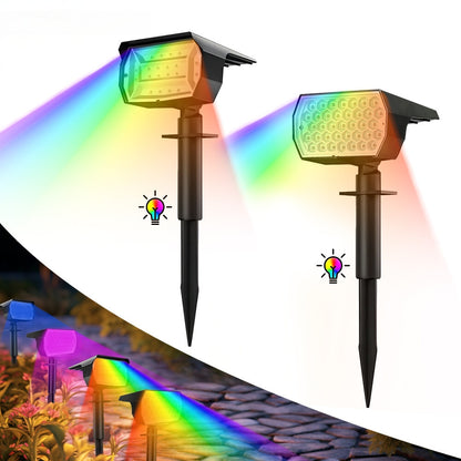 RGB Solar Spotlight Outdoor Solar Landscape Spot Powered Wall Lights Waterproof_1