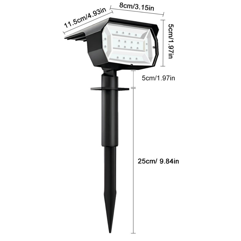 RGB Solar Spotlight Outdoor Solar Landscape Spot Powered Wall Lights Waterproof_6