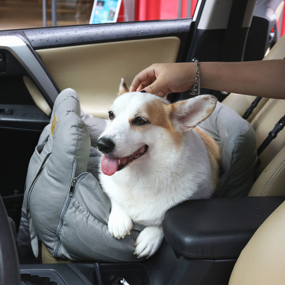 Dog Car Seat with Safety Belt Pet Booster Nest Cushion_1